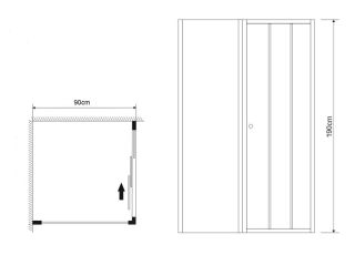 Боковая стенка Grossman Falcon GR-P90Fa 90см хром/прозрачное